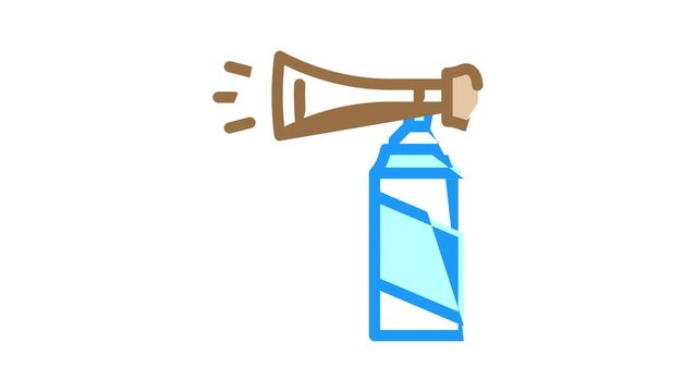 vuvuzela air bottle color icon animation