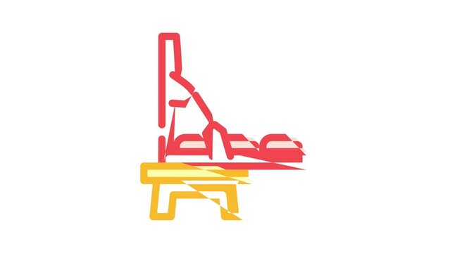 portable chair color icon animation