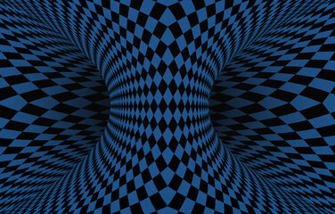 Geometric background with checkered texture - Abstract illusion