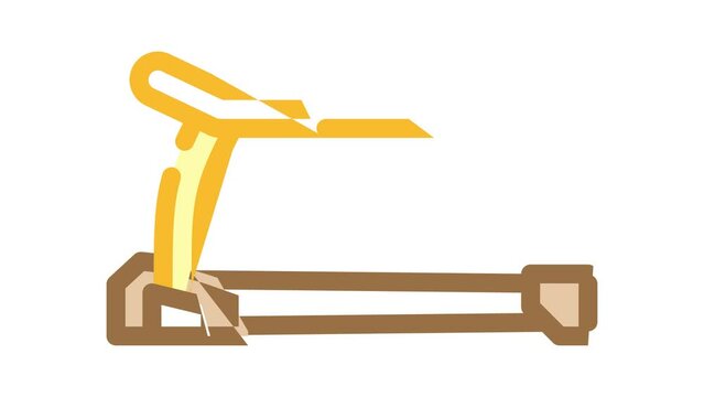 treadmill sport equipment color icon animation