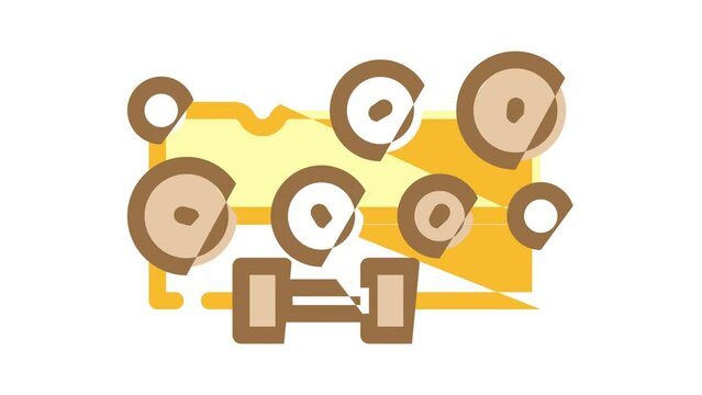 dumbbell sport equipment color icon animation