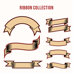 ribbon element template collection. ribbon banner vector illustration set.