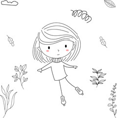 hand drawn illustration of a child