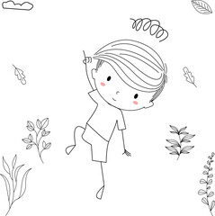 hand drawn illustration of a child