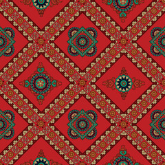 Abstract ethnic stripes. Ornamental vector borders set orange and black