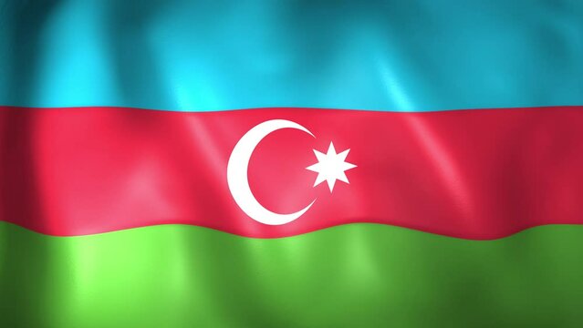 Animation of the Azerbaijani flag. 4K. Azerbaijan flag flying, Republic of Azerbaijan flag render animation	