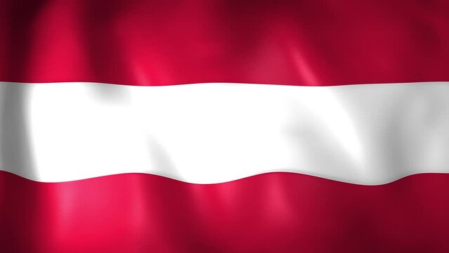 Animation of the Austrian flag. 4K. Austria flag flying, Republic of Austria flag render animation	