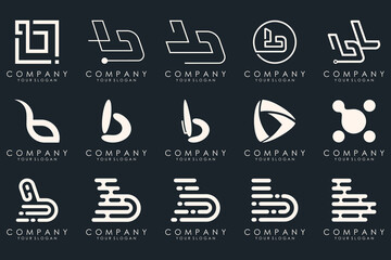 Fototapeta premium Set of creative letter b logo vector design bundle inspiration.