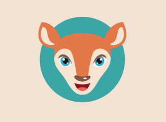 Cute deer face vector illustration