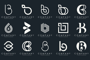 creative letter B logo icon set. design for business of luxury, elegant, simple.