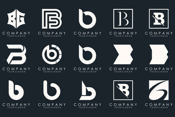 creative letter B logo icon set. design for business of luxury, elegant, simple.