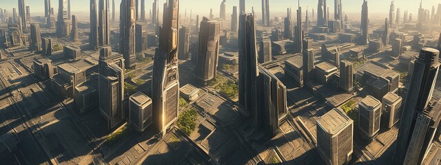 futuristic city panorama