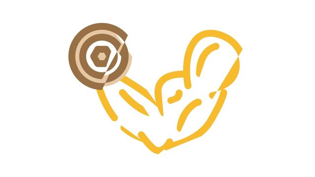 muscle of athlete color icon animation