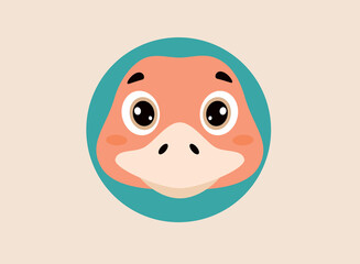 Cute duck face vector illustration for logo design