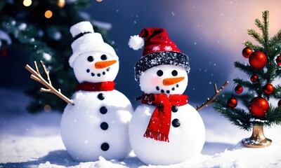 Obraz premium snowman on the snow