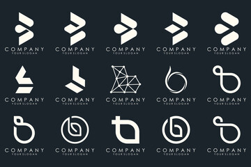 abstract letter B logo icon set. design for business of luxury, elegant, simple.