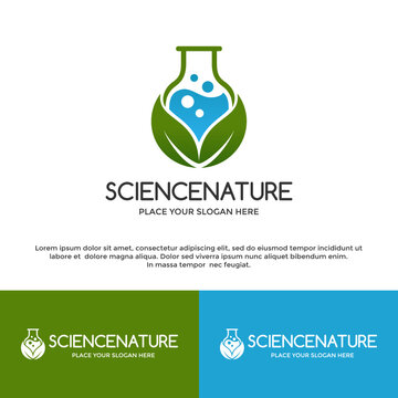 Science nature vector logo template