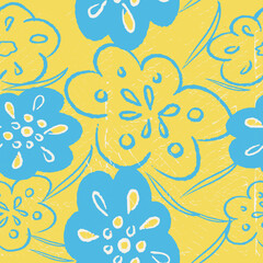 Fototapeta na wymiar Vector yellow background pattern with blue