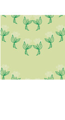 Green lace like floral motif seamless repeat