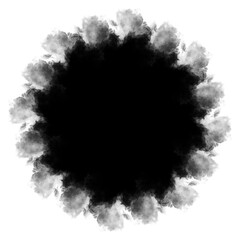 abstract powder splatted background. Black powder explosion on transparent background. black cloud. Colorful dust explode transparent background