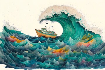 boat in a wave