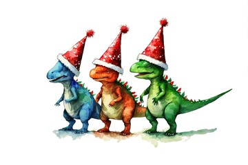 green dragons with hats