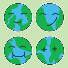 set of worlds icons, set of earth icon vector