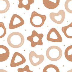 Seamless pattern of wood baby toys for fabric