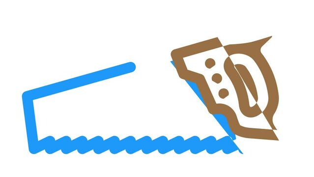 rip cut saw color icon animation