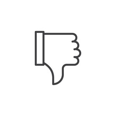 Dislike gesture line icon