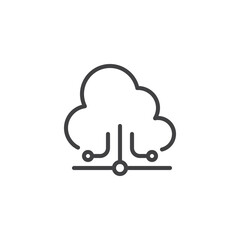 Cloud computing line icon