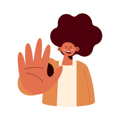 girl with stop hand