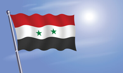 Syria flag against a blue sky