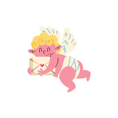 cupid angel with love letter