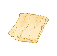 Rectangular yellow skin tofus in flat illustration art design 