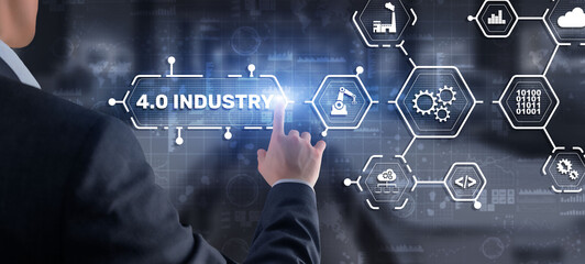 Industry 4.0 - The Fourth Industrial Revolution. Business Technology concept