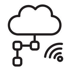 cloud server line icon