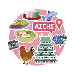愛知のアイコン　線無し　丸