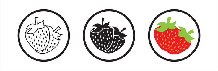 Strawberry icon. Strawberry icon collection. Strawberry sign and symbol with simple design. Vector illustration.