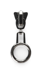 Metal zipper isolated on white background