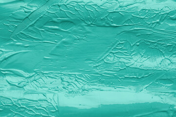 Closeup view of mint brushstrokes as background