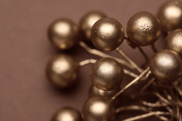 Closeup view of decor on brown background