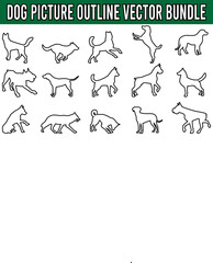 Dog Picture Outline Vector Bundle