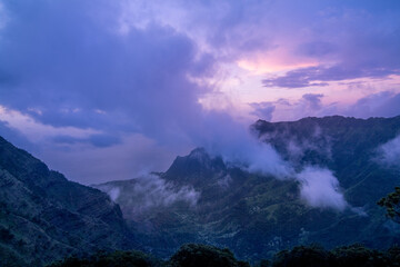 clouds over the mountains