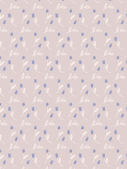 紫花の北欧風パターン