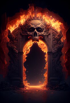 Generative AI render of the gate to hell