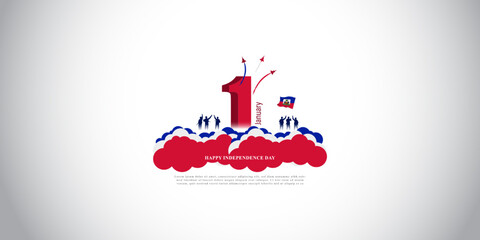 Vector illustration of happy independence day Haiti
