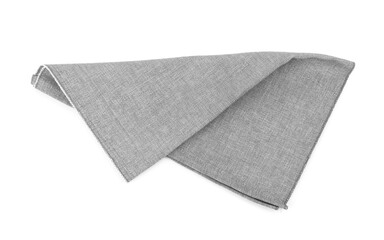 Grey napkin on white background