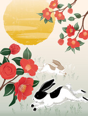 Vector illustration of the Year of the Rabbit. Happy New Year! Design for invitation card, poster, brochure, web design and print project