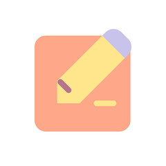 Edit text flat color ui icon. Type message. Writing letter. Documents editing. Application tool. Simple filled element for mobile app. Colorful solid pictogram. Vector isolated RGB illustration